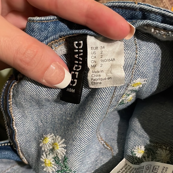 Denim Skirt with Daisy Embroidery - Picture 6 of 7